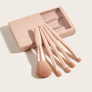 5 PCs Travel Makeup Brushes Set With Mirror